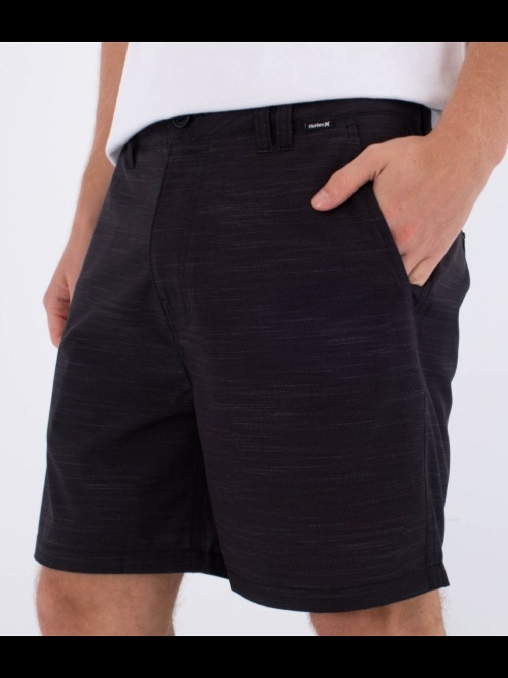 Hurley Phantom 18" Men's Black Heather Flat Front Shorts Size 36